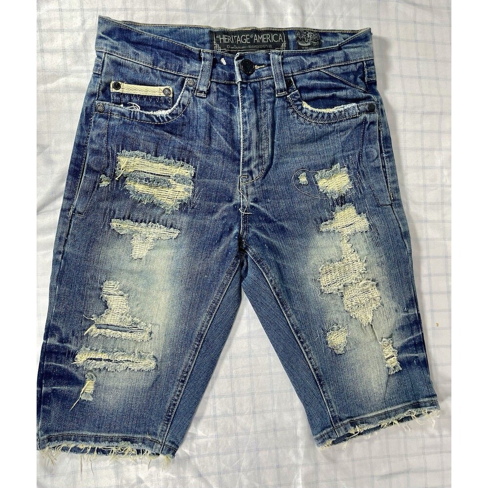 Heritage America Denim Distillery Men's Distressed Jean Shorts - Size W30